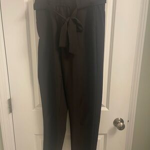 Grace Karin Black Paper Bag Tie Pants